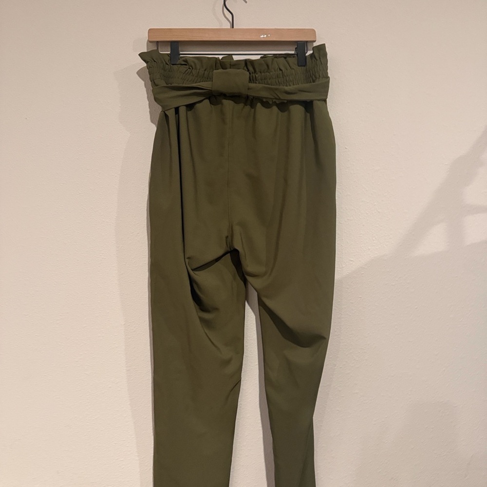 Grace Karin Olive Tie-Waist Trousers - Picture 3 of 6